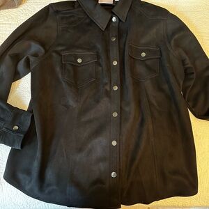 Belle by Kim Gravel Black Button-Front Jacket